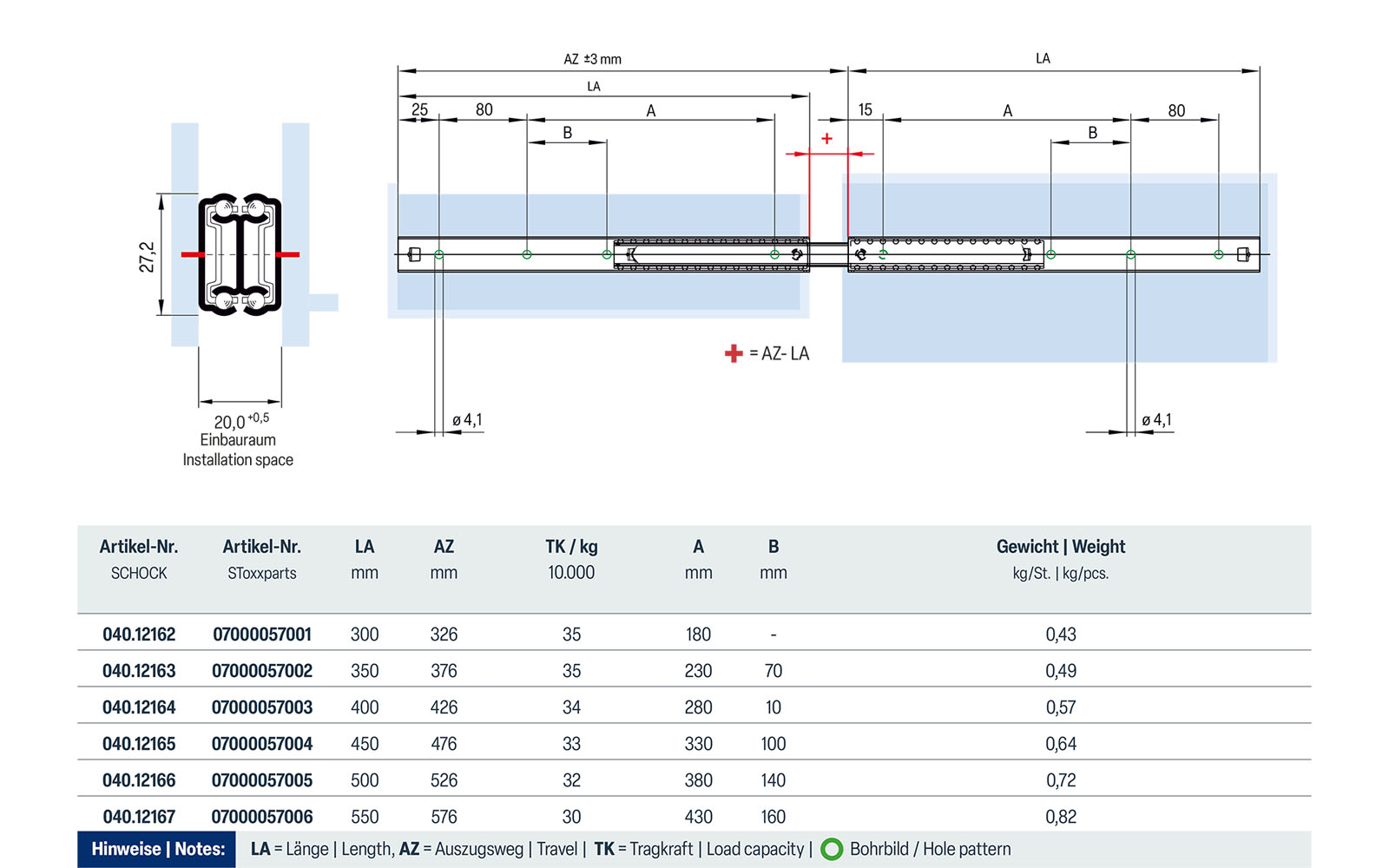 Telescopic slide over extension 040 | up to 35 kg | Schock telescopic slides - Image 2