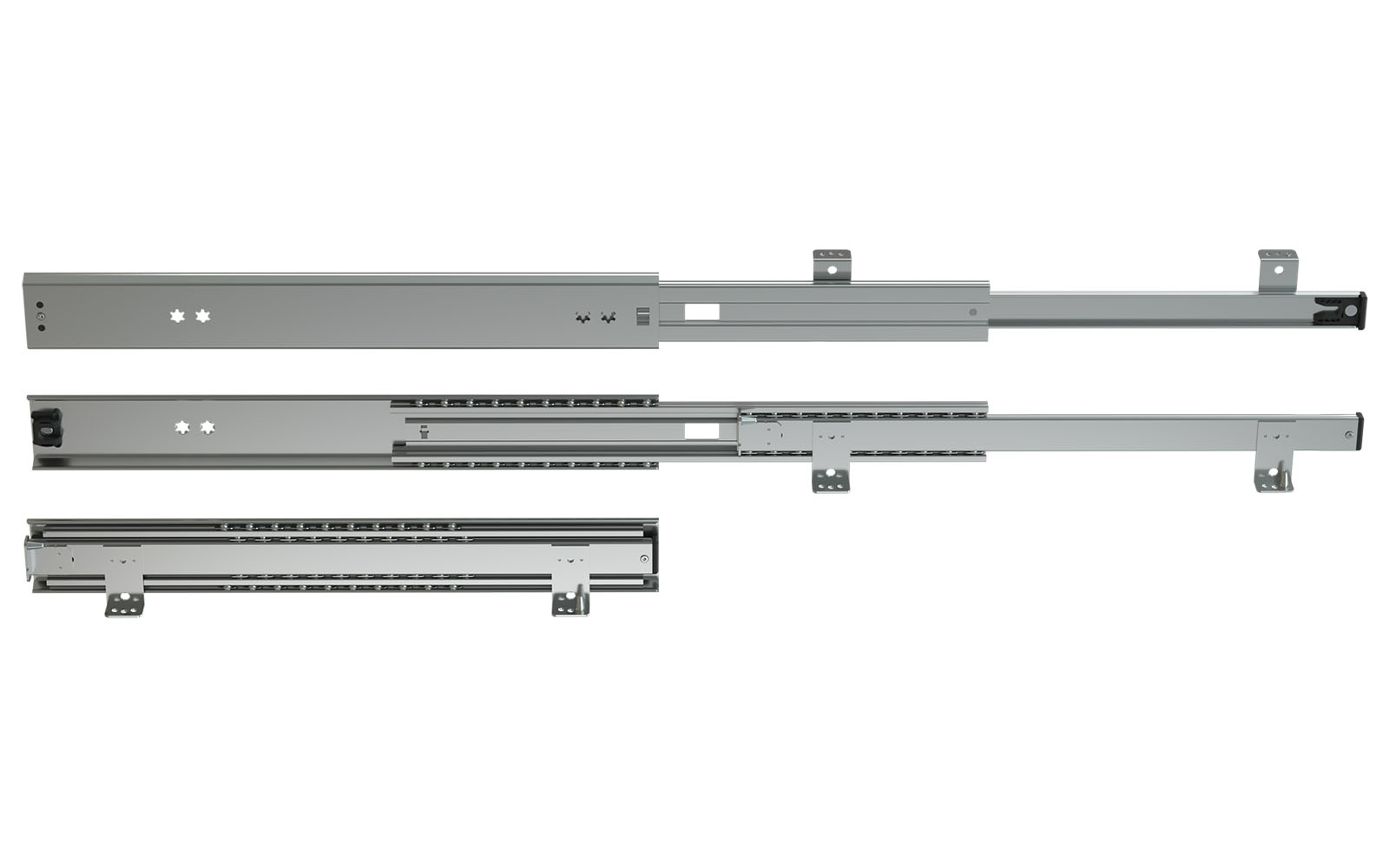 Telescopic slide over extension 036 | up to 70 kg | insertion pins | Schock telescopic slides