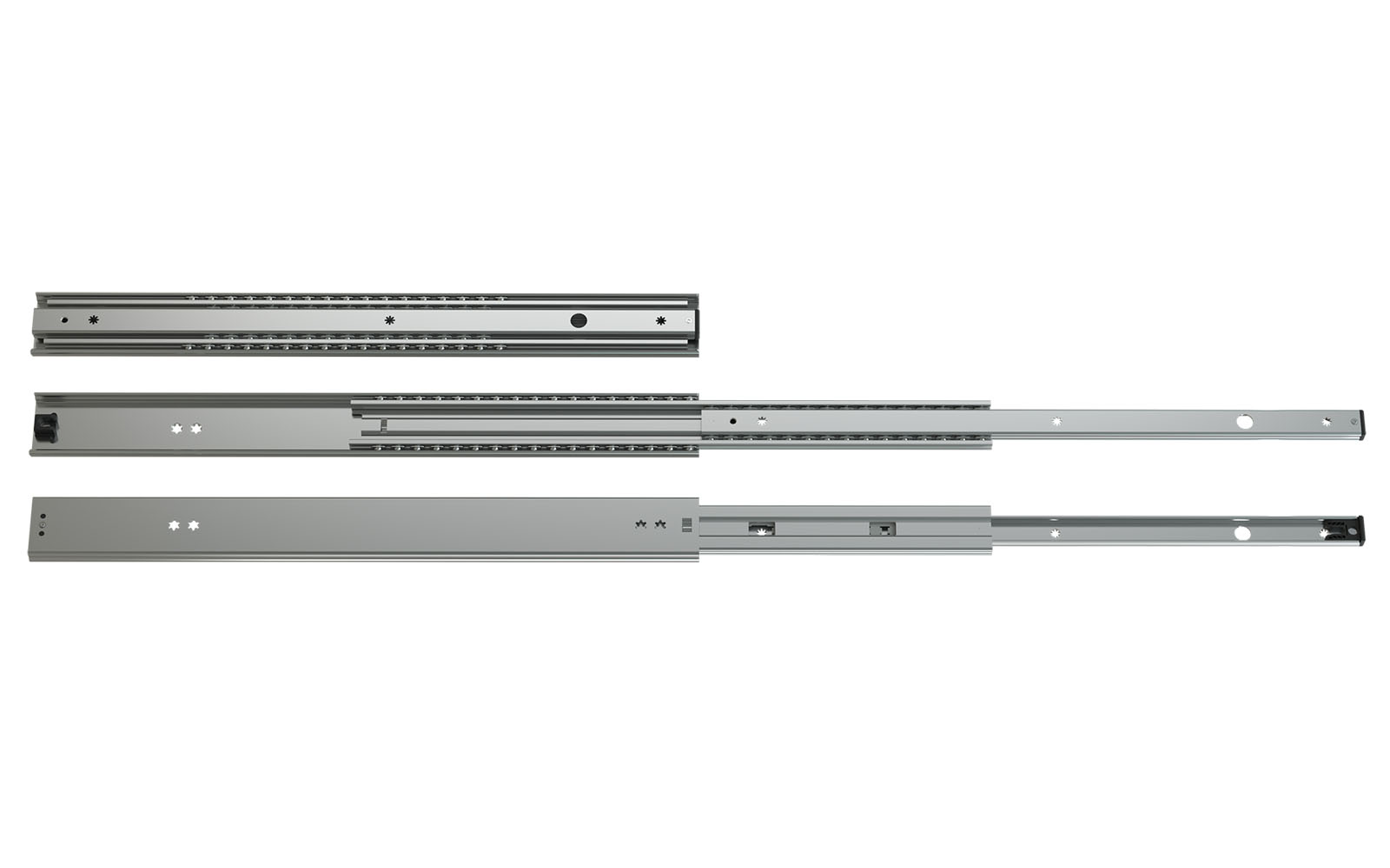 Telescopic slide full extension 037 | up to 100 kg | Schock telescopic slides