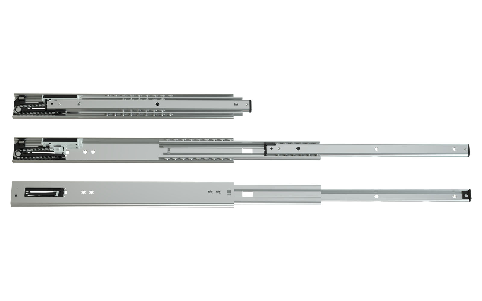 Telescopic slide over extension 037 | up to 100 kg | soft close | Schock telescopic slides