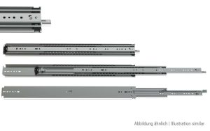 Telescopic slide full extension 076 | up to 227 kg | with locking | Schock telescopic slides