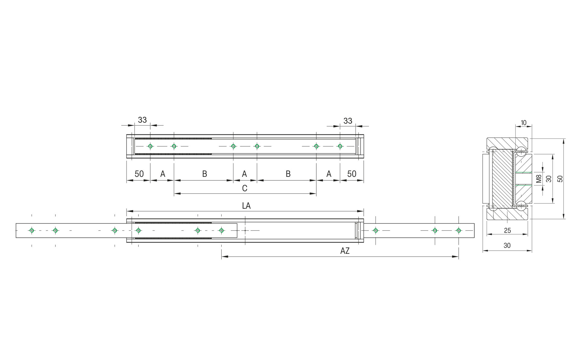 Telescopic slide full extension DTSB-50 | up to 420 kg | Schock telescopic slides - Image 2