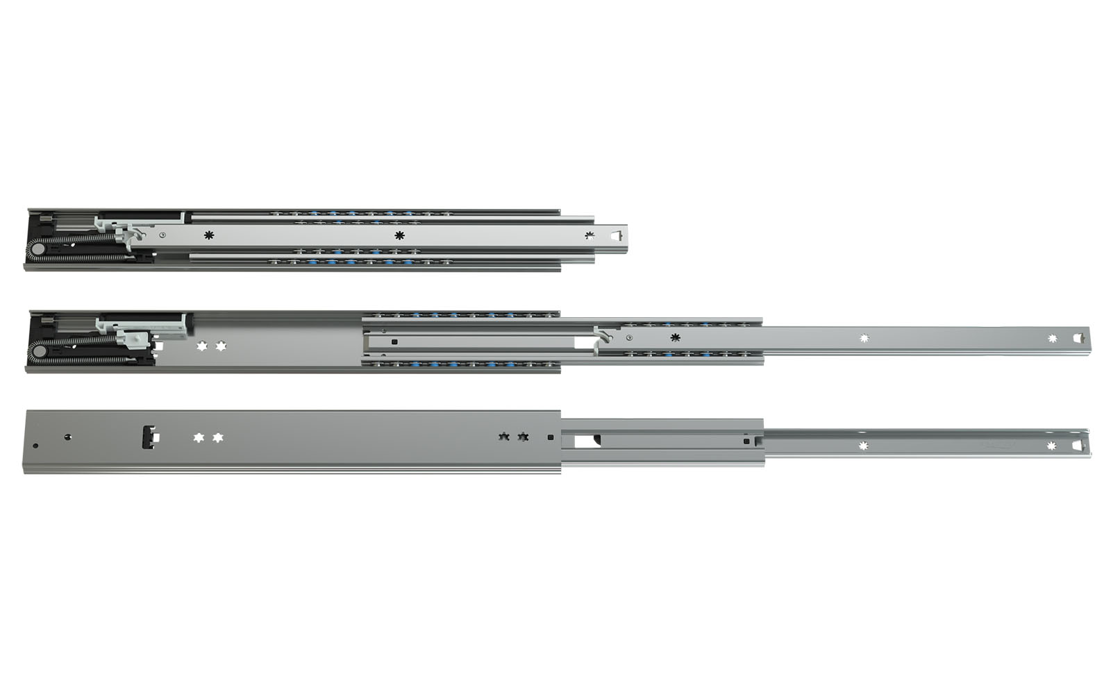 AIR MOTION telescopic slide full extension 038 | up to 100 kg | Schock telescopic slides