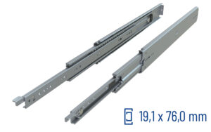 Telescopic slide full extension 076 | up to 227 kg | with locking | Schock telescopic slides