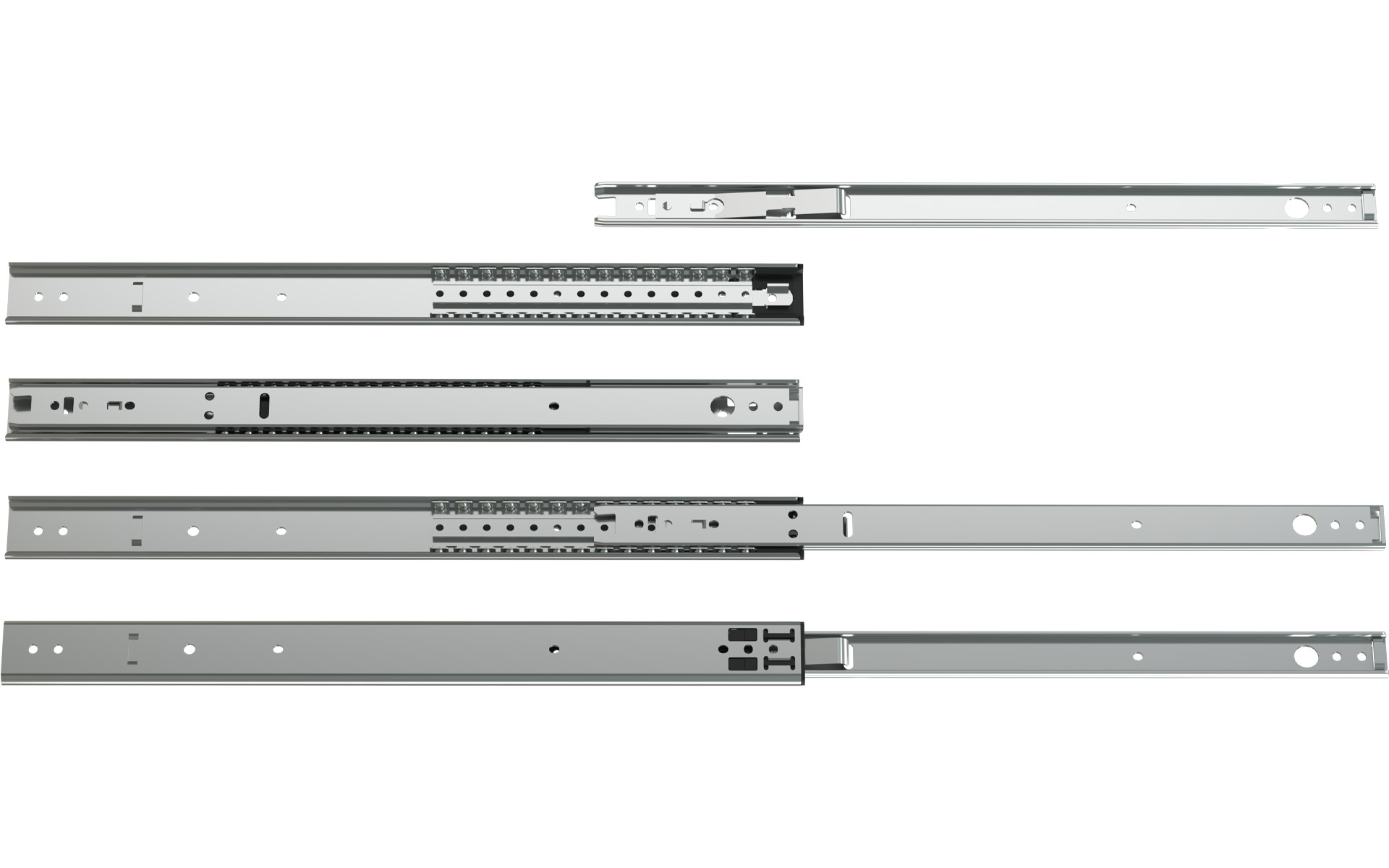 Telescopic slide partial extension 016 | up to 65 kg | Schock telescopic slides