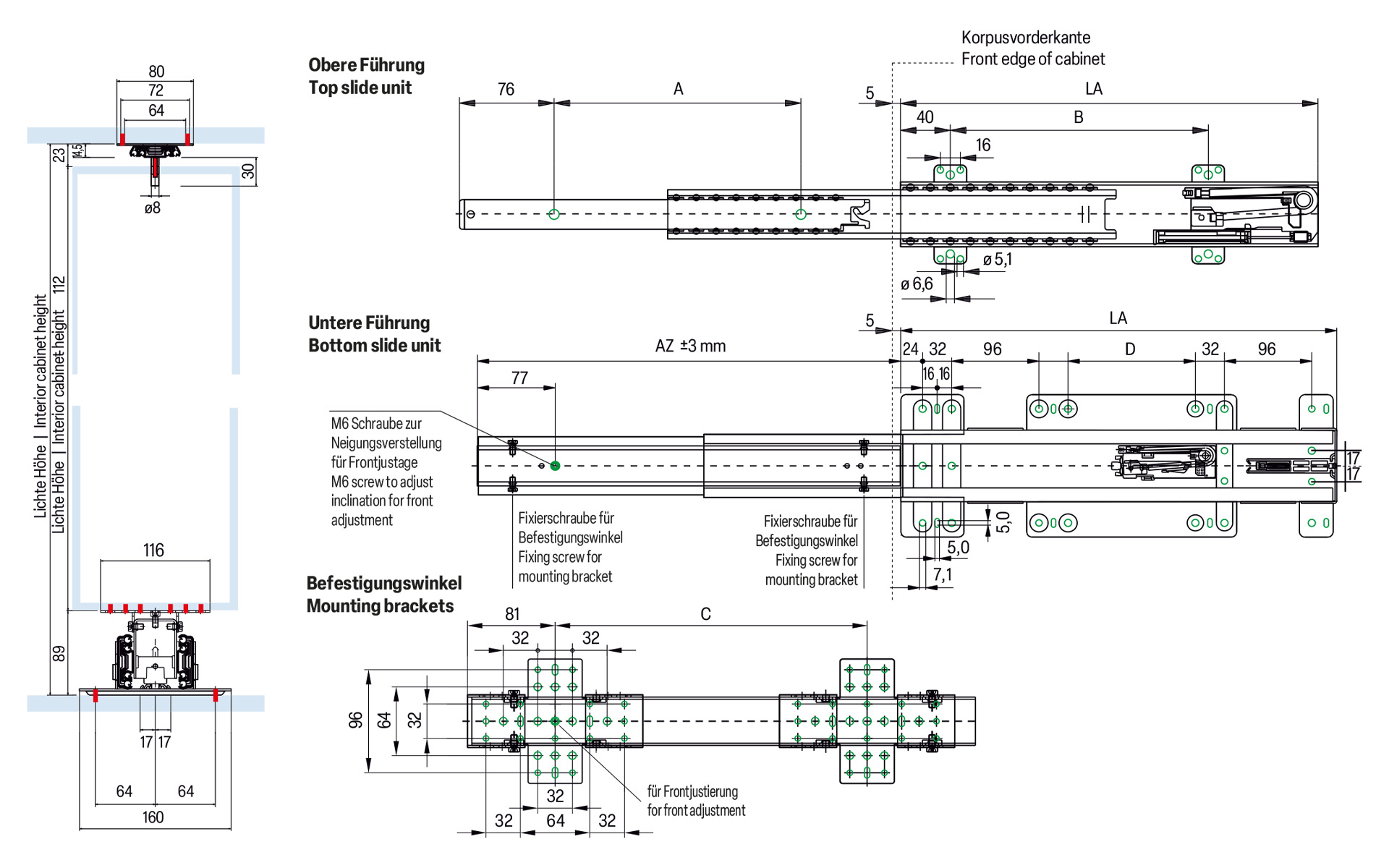 Pull-out System INBOX 640 for Tall Cabinets | up to 120 kg | Schock telescopic slides - Image 2