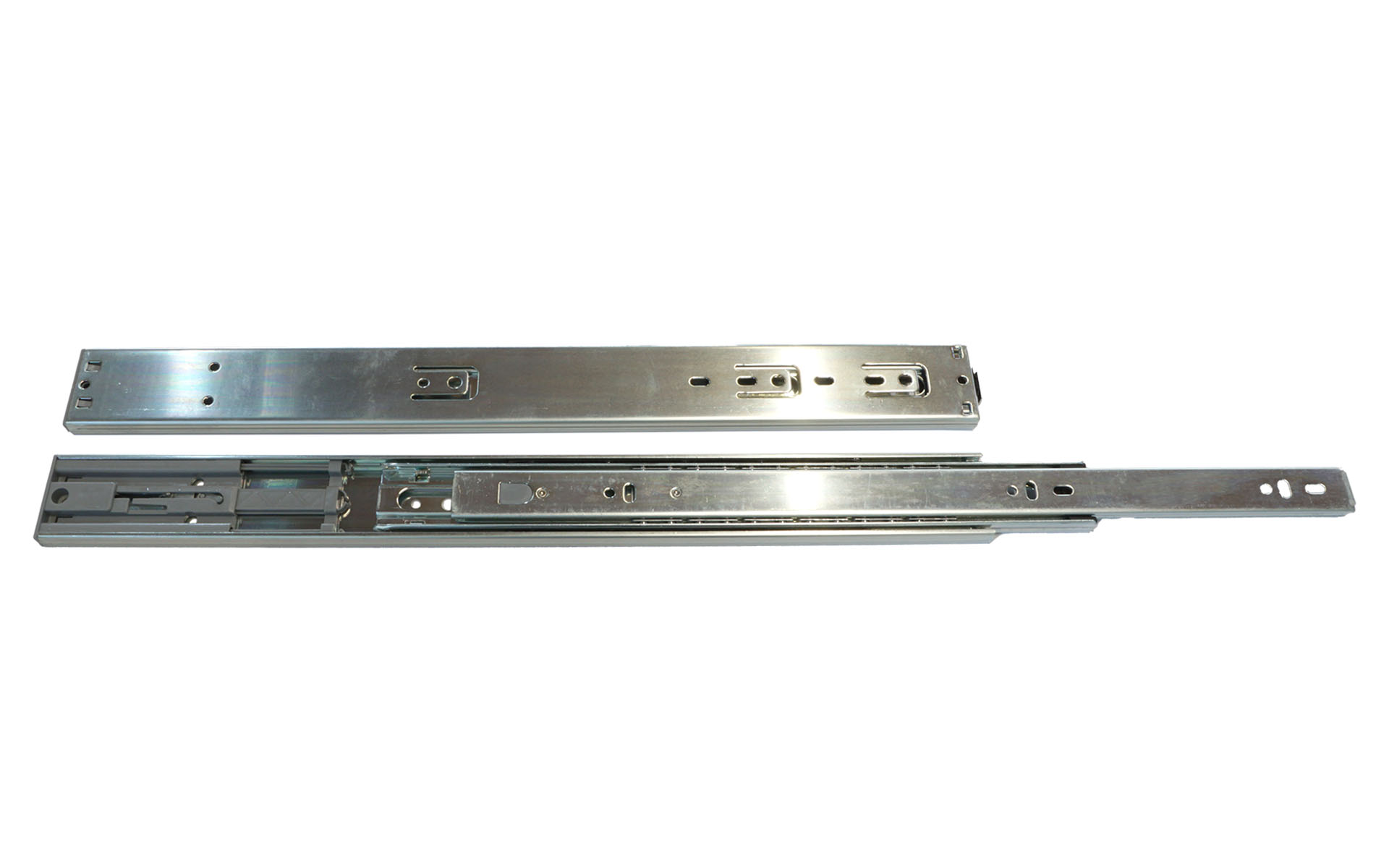 Telescopic slide full extension | up to 36 kg | Push-to-open | Schock telescopic slides