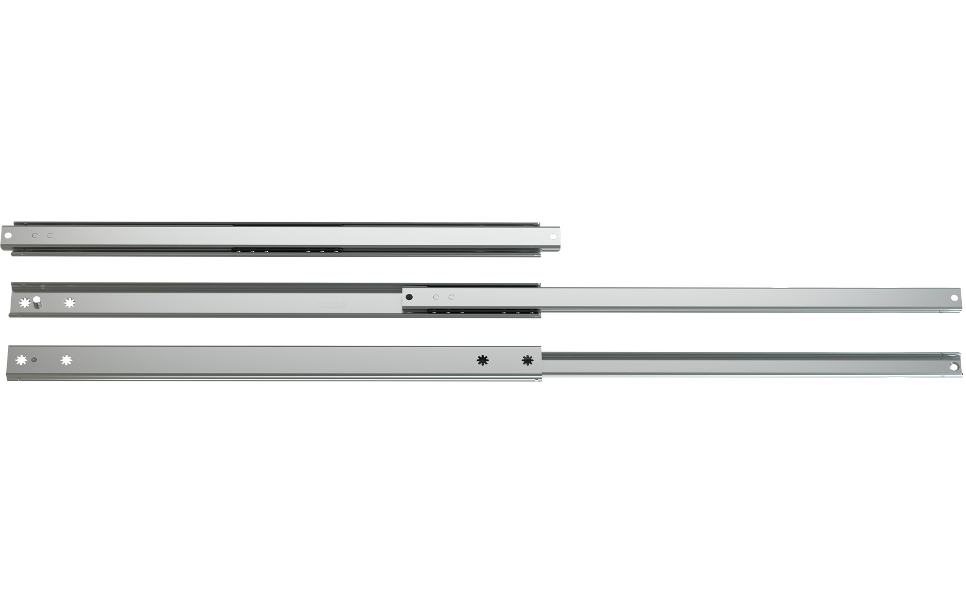 Telescopic slide partial extension 010 | up to 25 kg | Length 402 mm | Schock telescopic slides