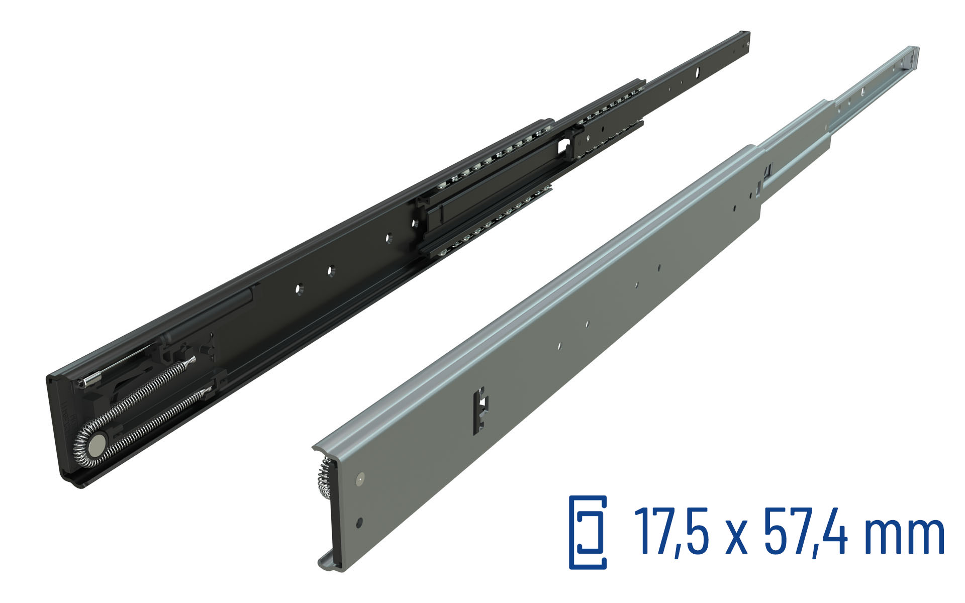 Telescopic slide over extension Series 038 | Soft-close/Hold-out | Schock telescopic slides