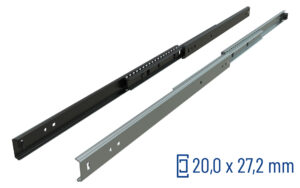 Telescopic slide full extension Series 040 | Hold in | Schock telescopic slides