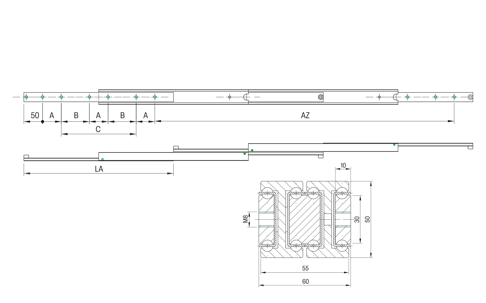 Telescopic Slide over extension DDTS-50 | up to 240 kg | Schock telescopic slides - Image 2