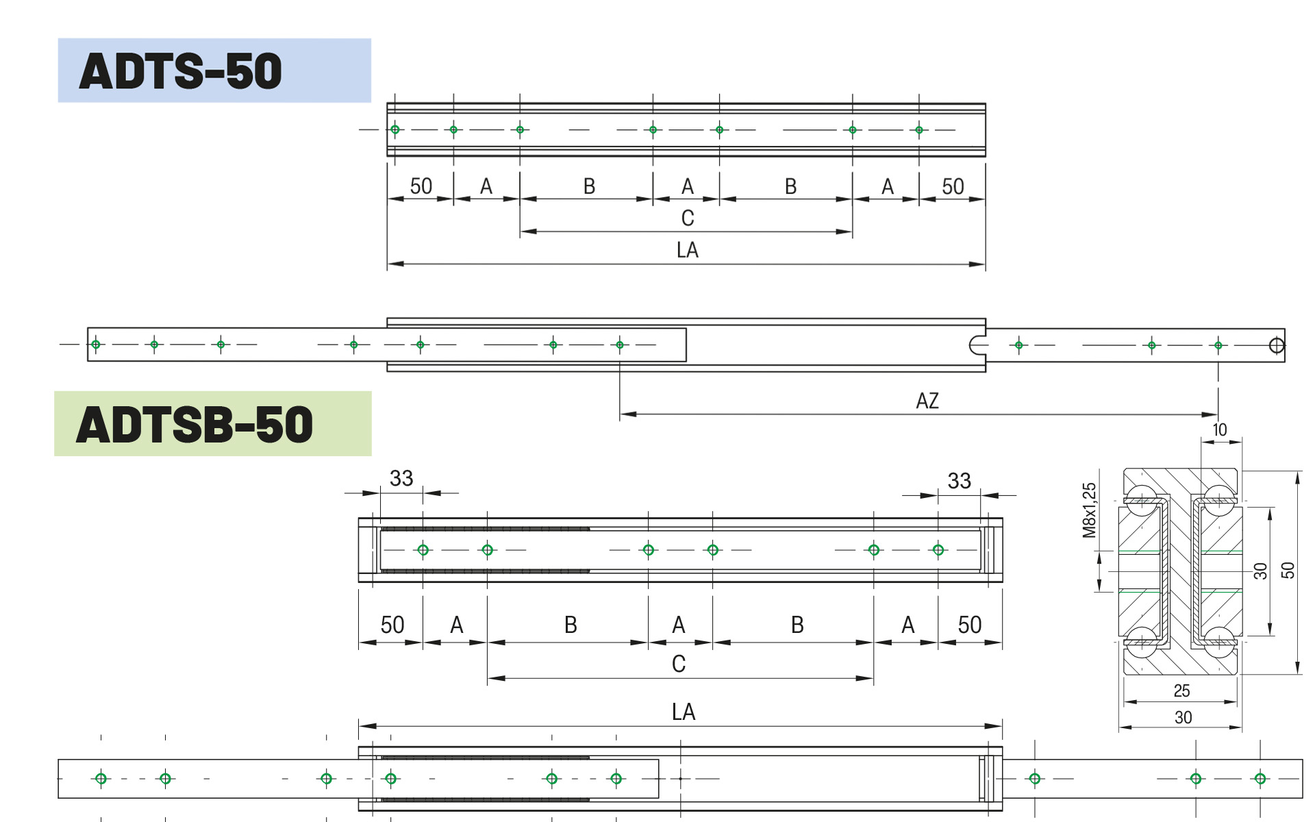 Telescopic slide full extension ADTSB-50 | up to 180 kg | Schock telescopic slides - Image 2