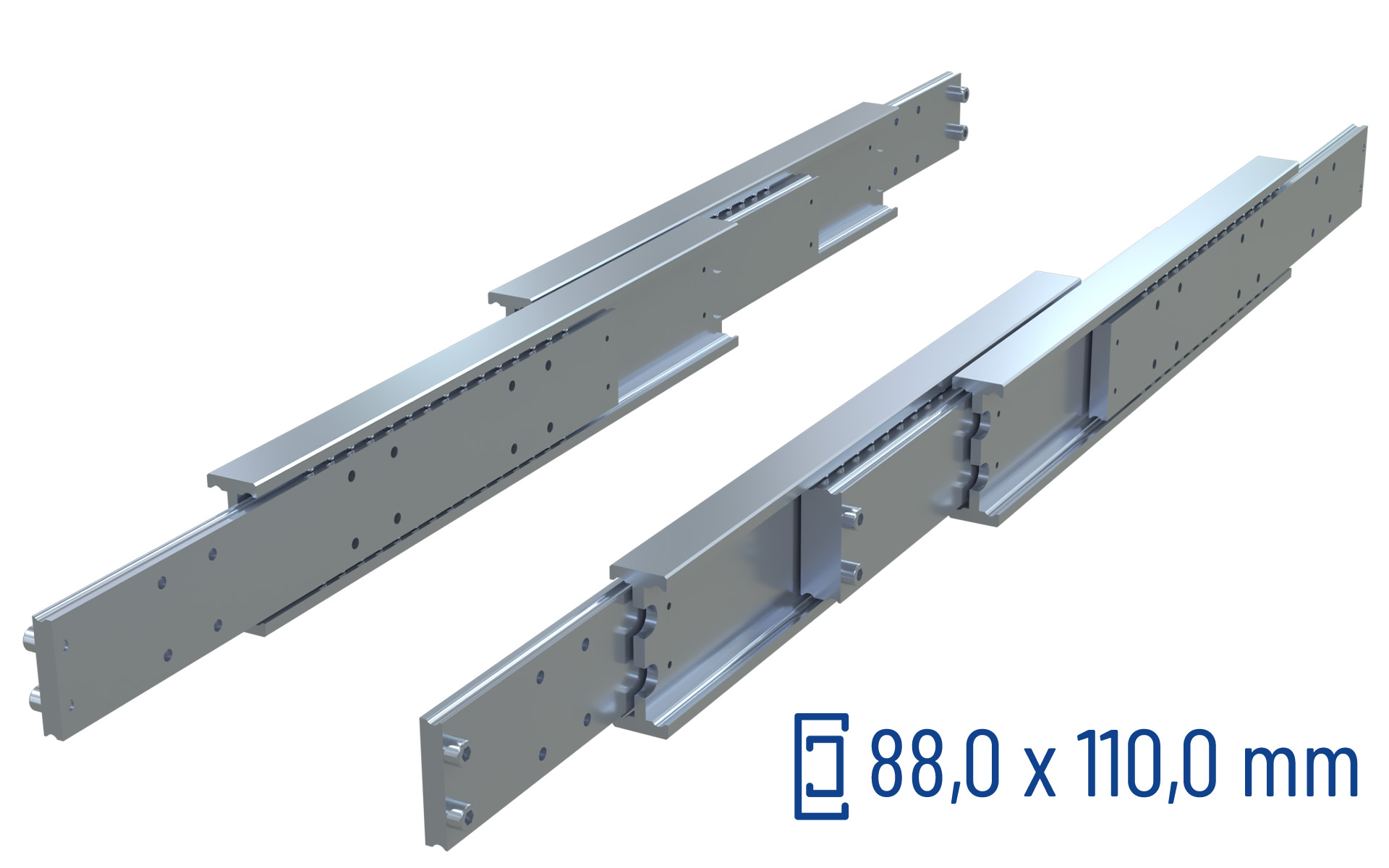 Telescopic slide over extension DDTS-110 | up to 840 kg | Schock telescopic slides