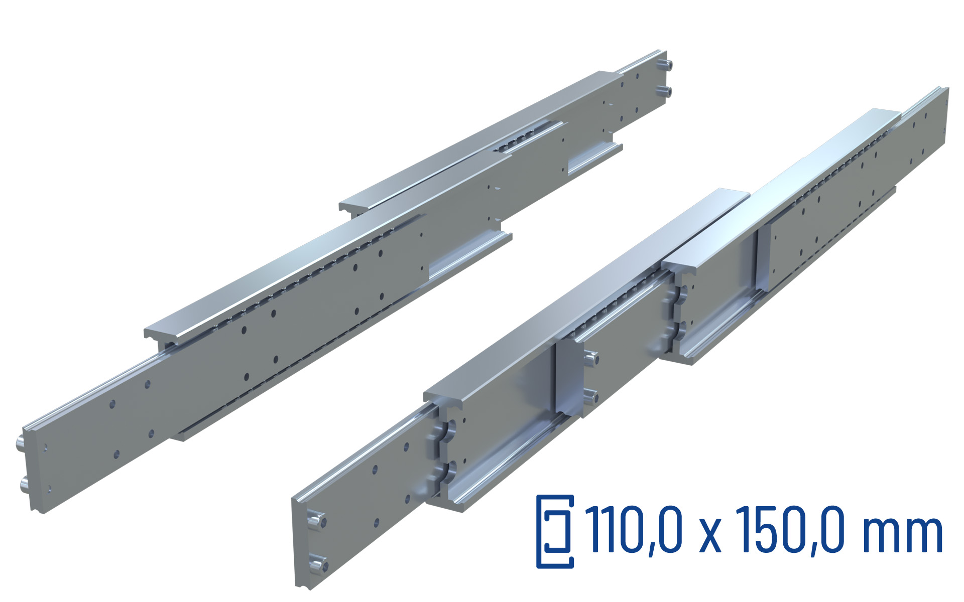 Telescopic slide over extension DDTS-150 | up to 1540 kg | Schock telescopic slides