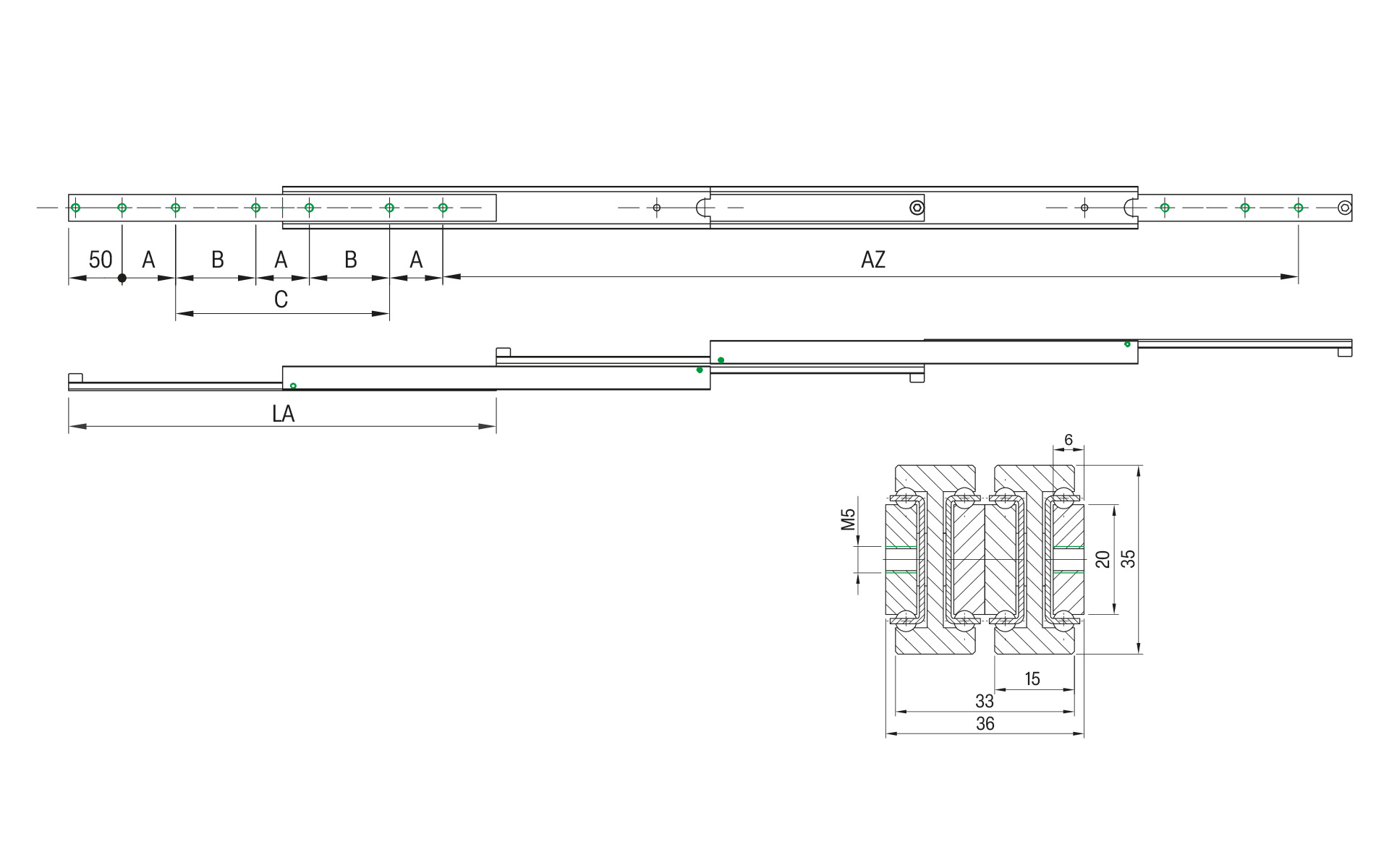 Telescopic Slide over extension DDTS-35 | up to 100 kg | Schock telescopic slides - Image 2