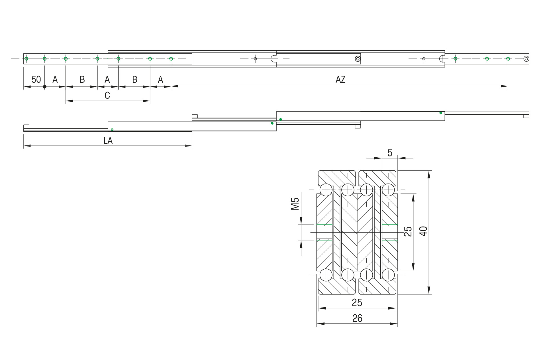 Telescopic Slide over extension DDTS-45 | up to 80 kg | Schock telescopic slides - Image 2