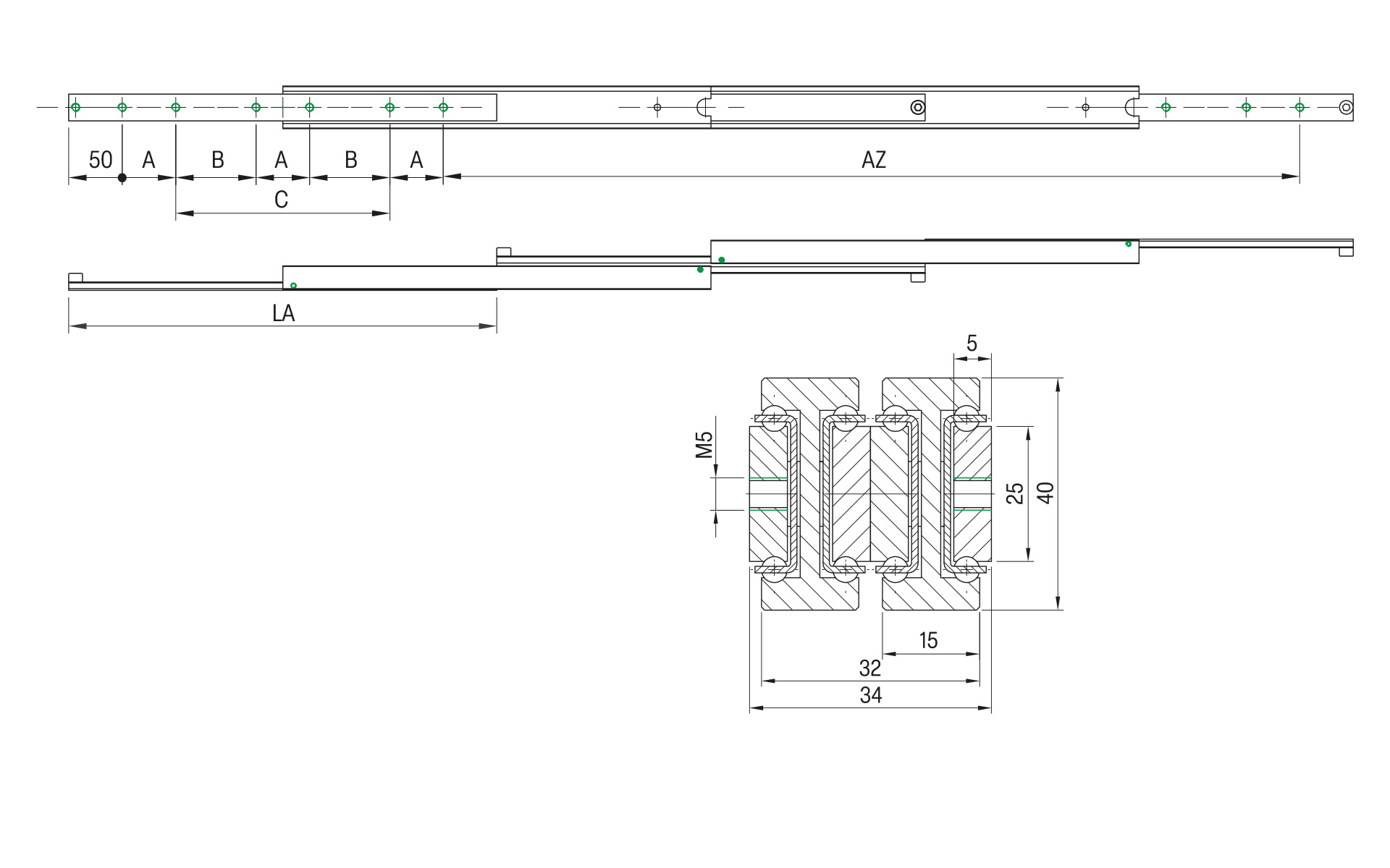 Telescopic Slide over extension DDTS-48 | up to 90 kg | Schock telescopic slides - Image 2