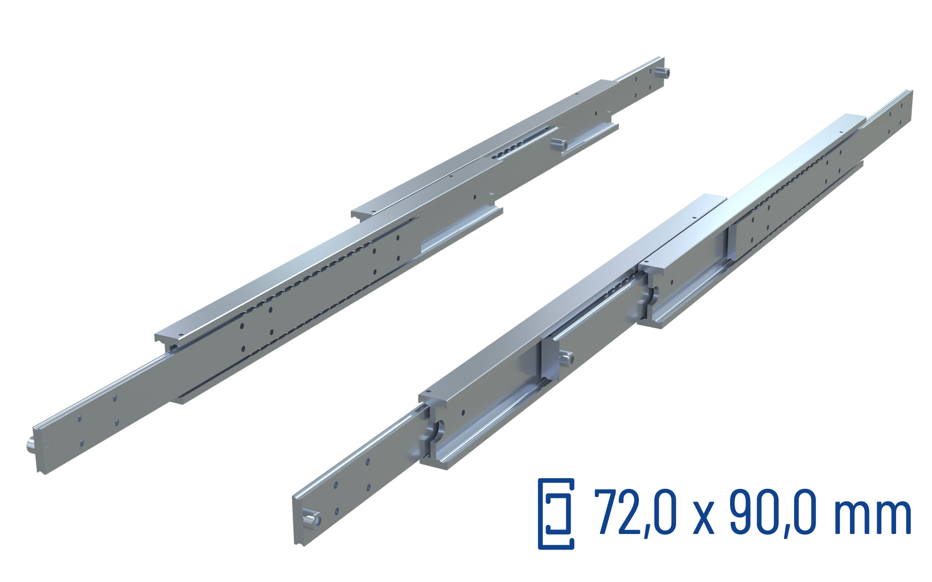 Telescopic slide over extension DDTS-90 | up to 630 kg | Schock telescopic slides