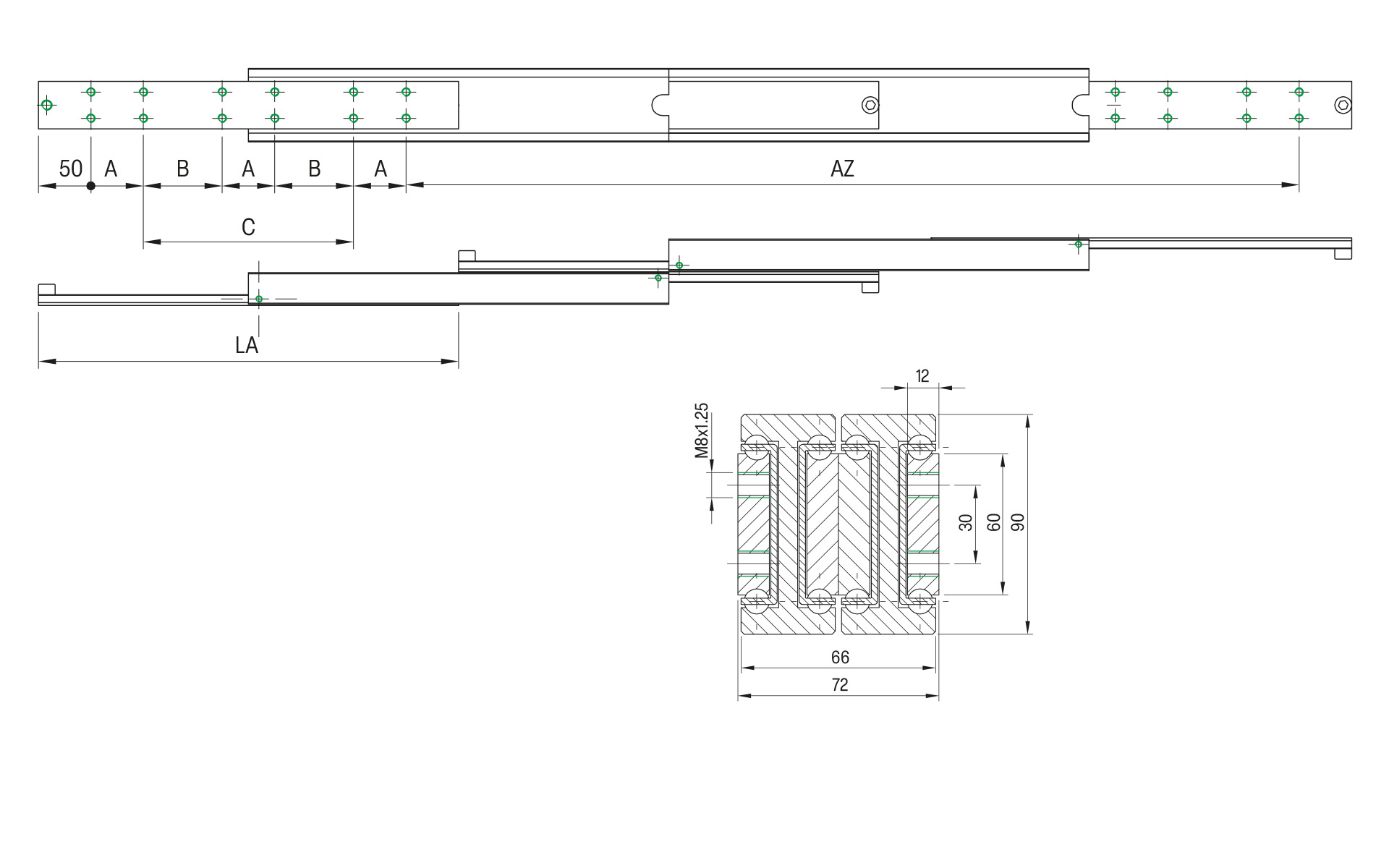 Telescopic slide over extension DDTS-90 | up to 630 kg | Schock telescopic slides - Image 2