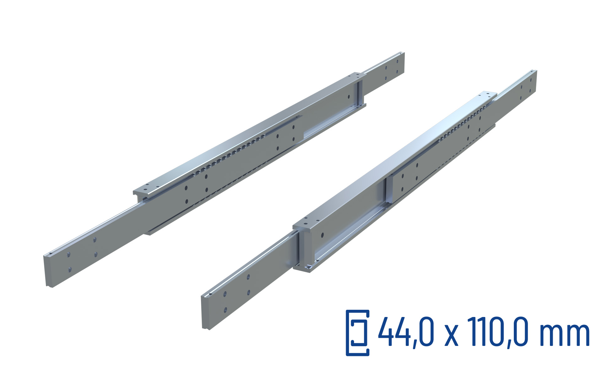 Telescopic slide full extension DTSB-110 | up to 1800kg | Schock telescopic slides