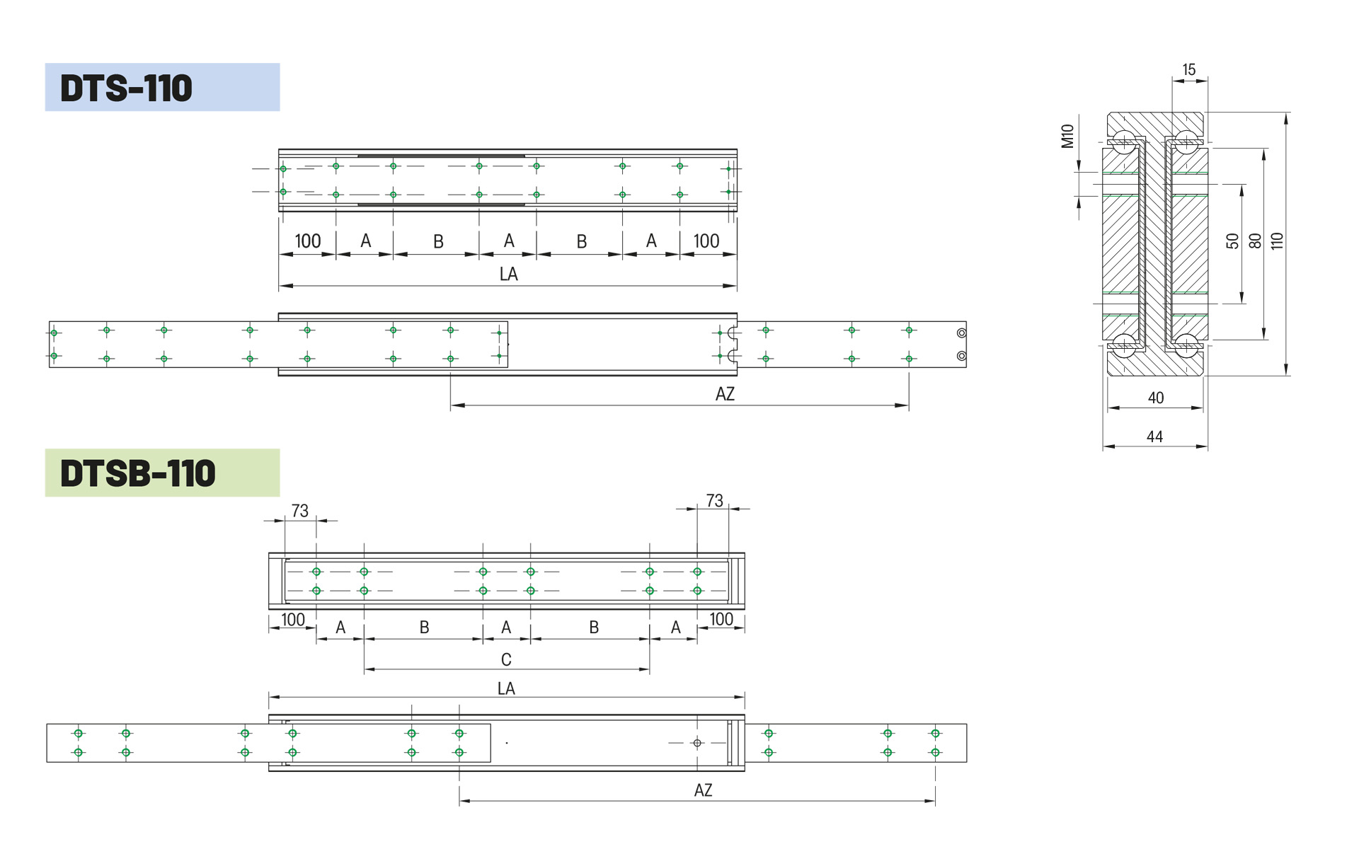 Telescopic slide full extension DTSB-110 | up to 1800kg | Schock telescopic slides - Image 2
