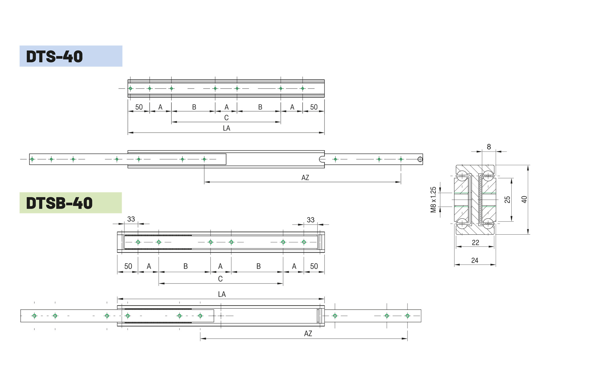 Telescopic slide full extension DTSB-40 | up to 350 kg | Schock telescopic slides - Image 2