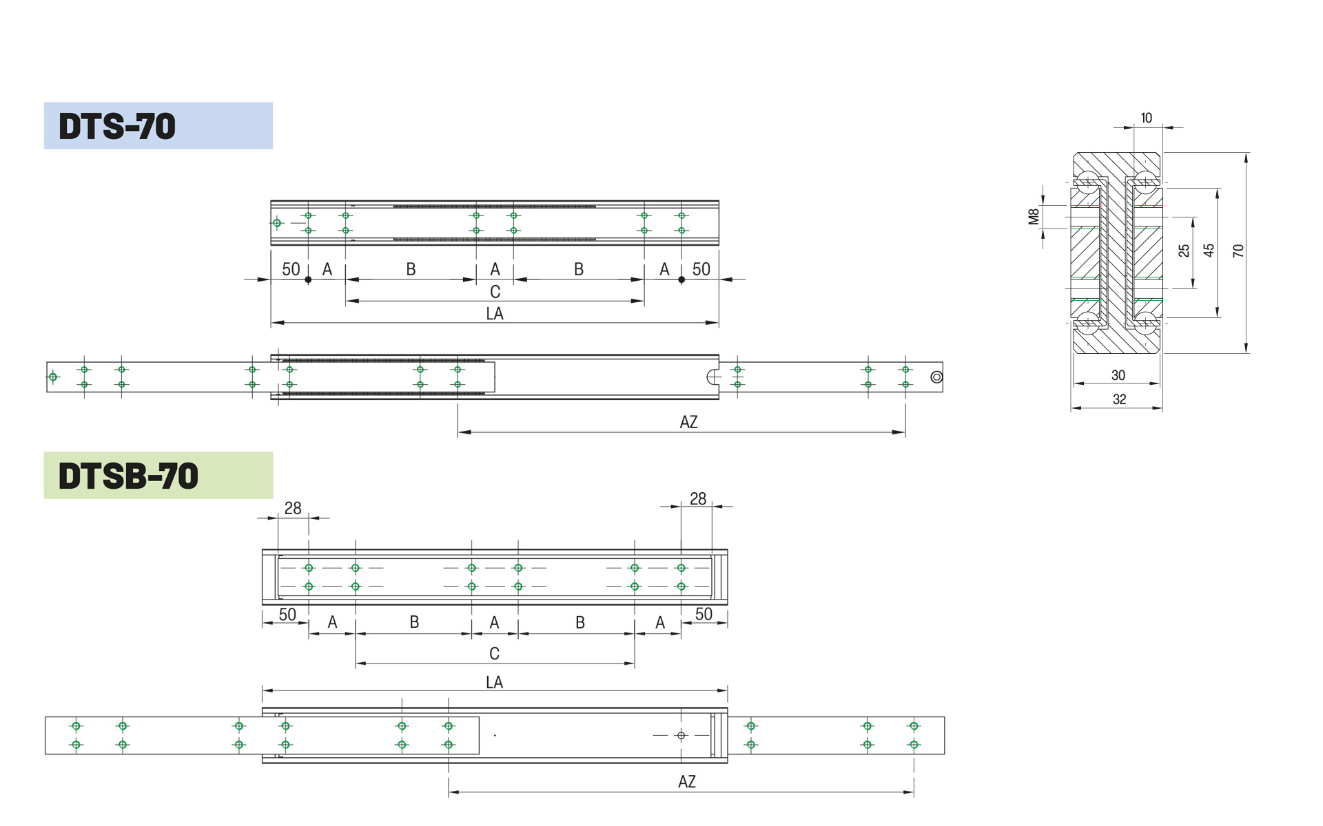 Telescopic slide full extension DTSB-70 | up to 700kg | Schock telescopic slides - Image 2