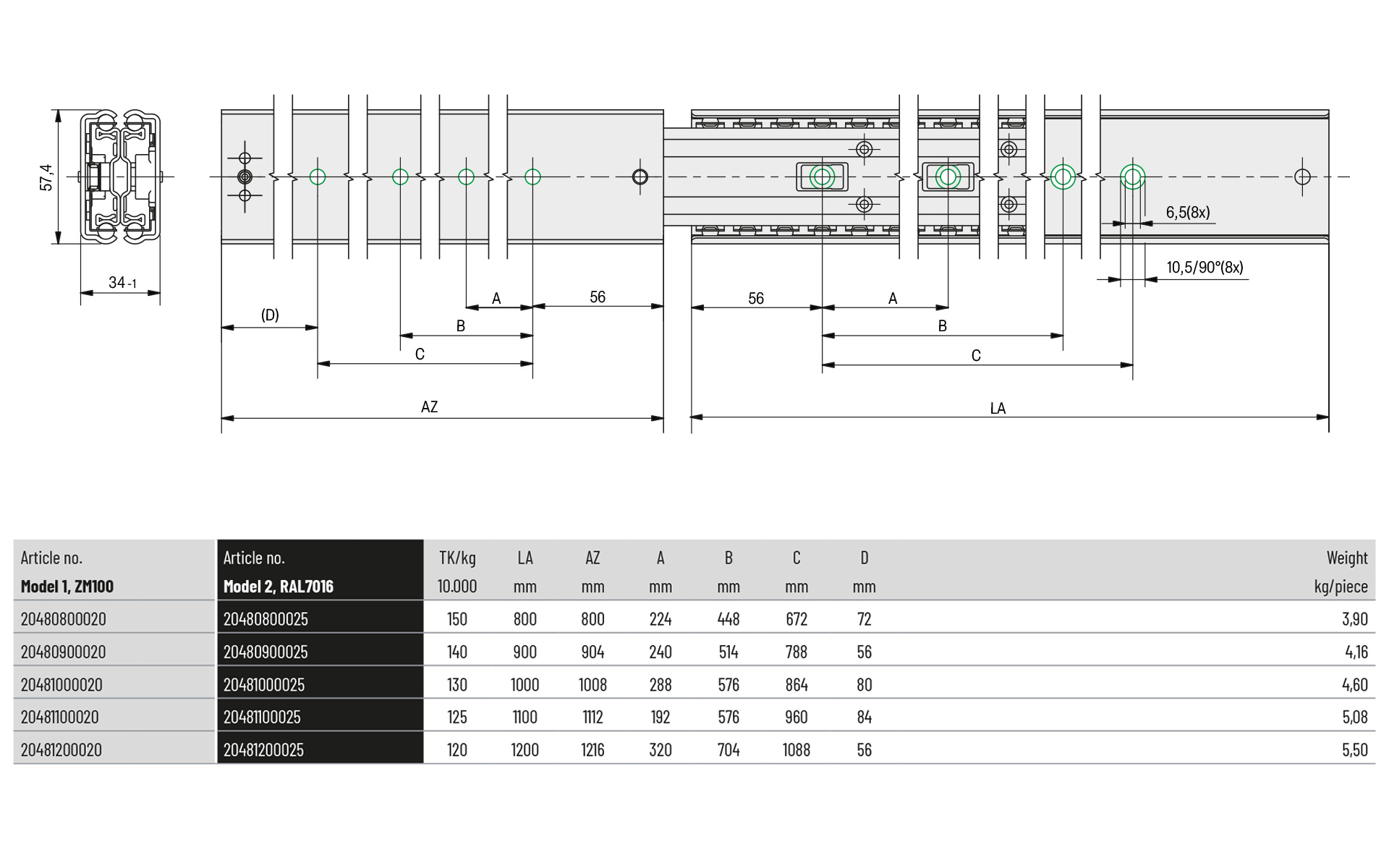 Telescopic slide over extension Series 048 | Hold-in | Schock telescopic slides - Image 2