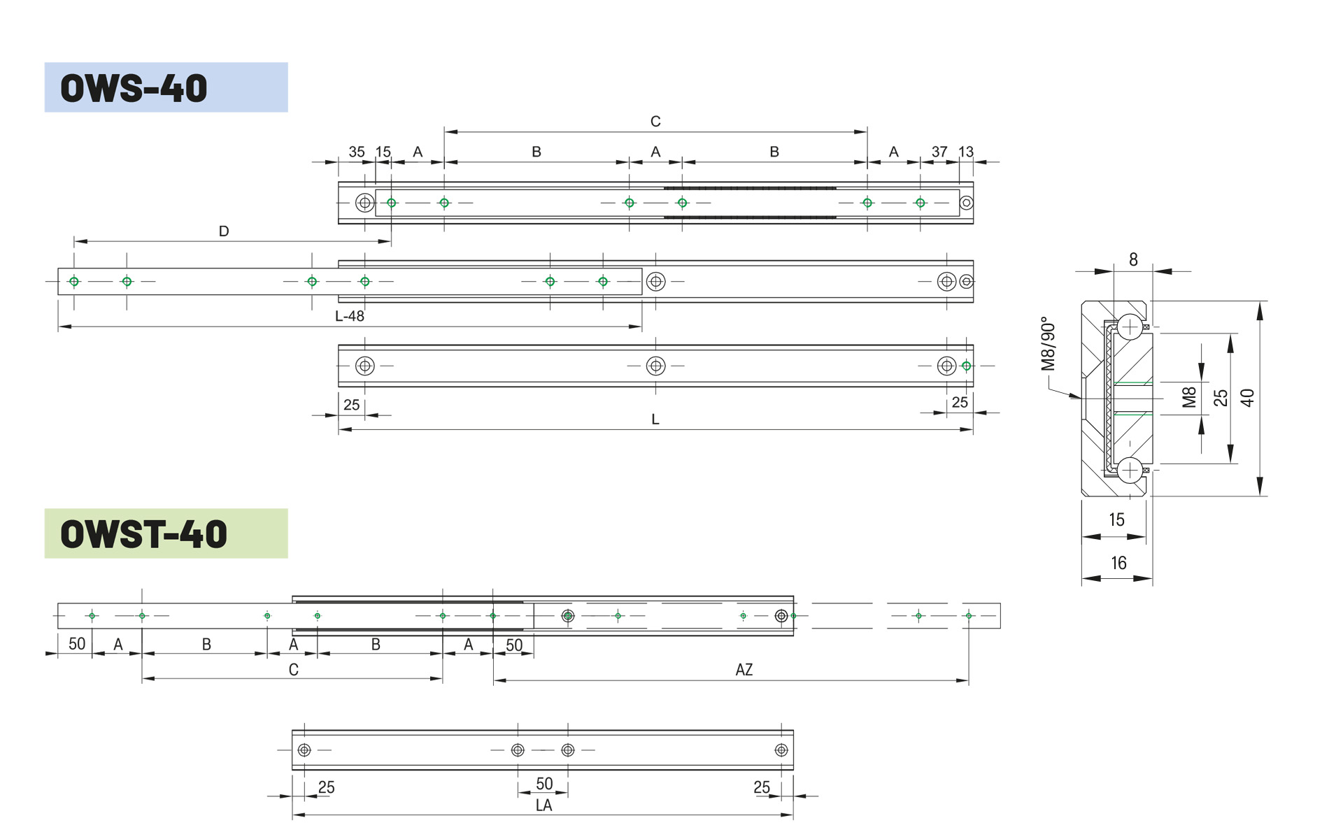 Telescopic slide partial extension OWS-40 | up to 360 kg | Schock telescopic slides - Image 2