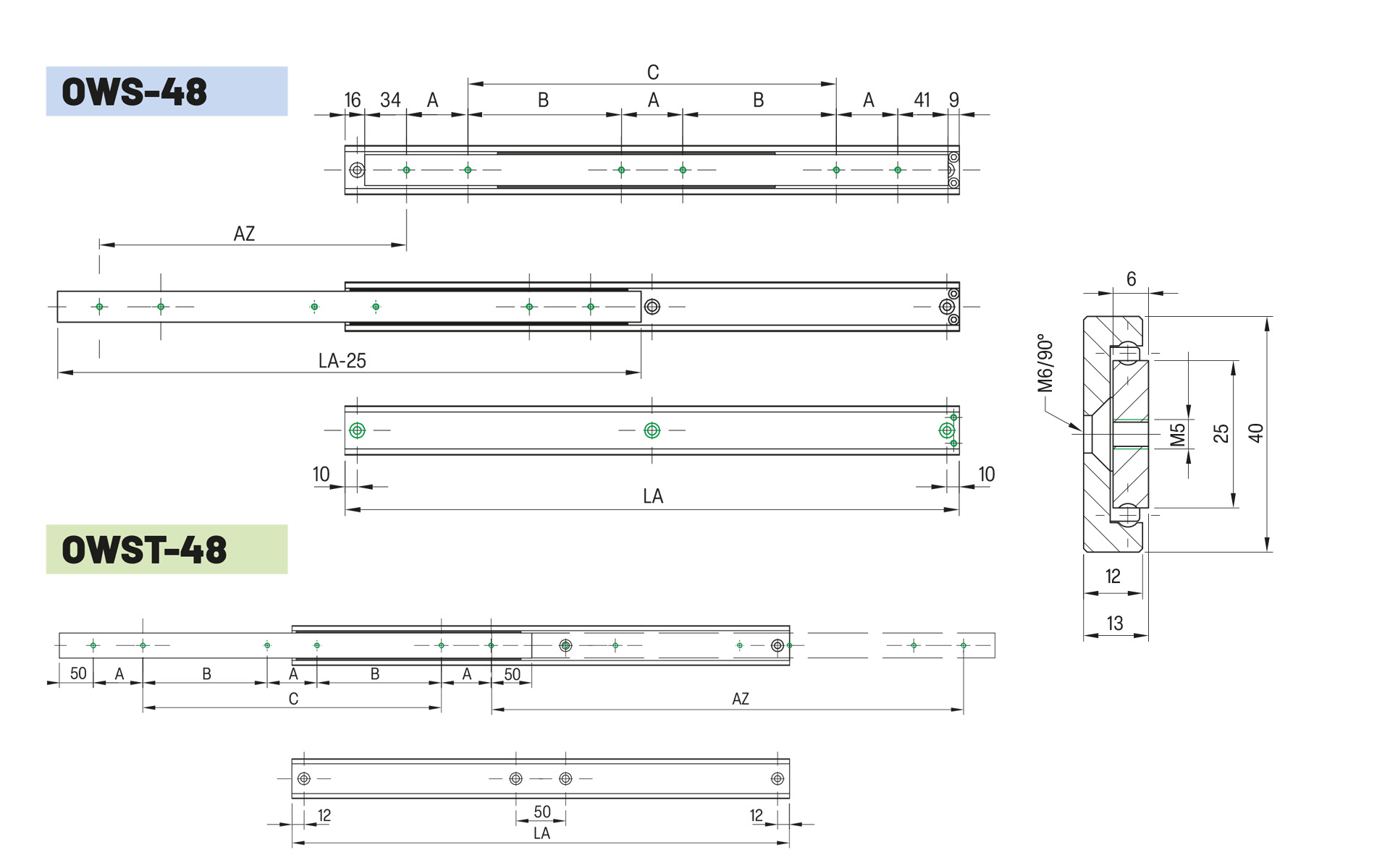 Telescopic slide partial extension OWS-48 | up to 280 kg | Schock telescopic slides - Image 2