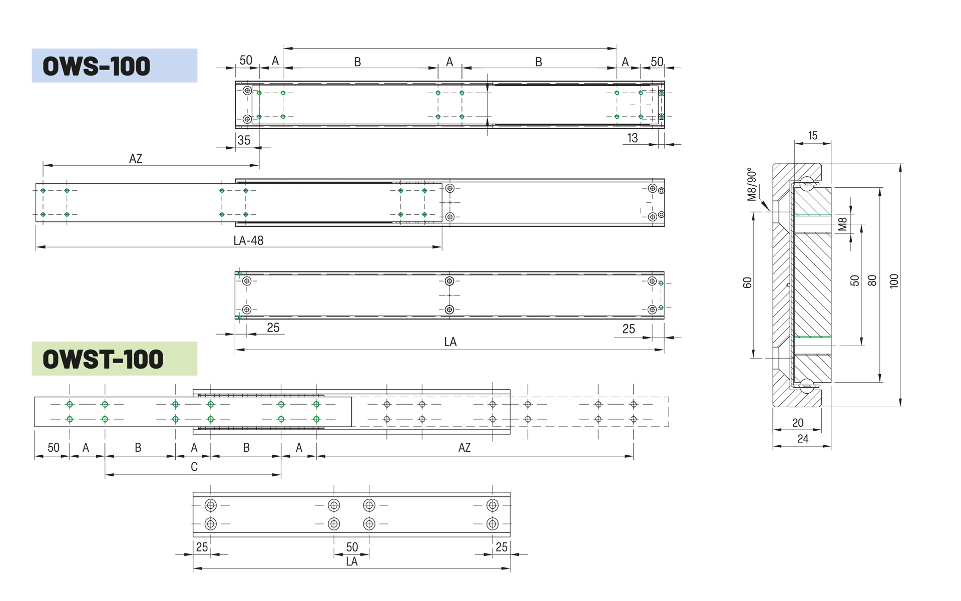 Telescopic slide partial extension OWST-100 | up to 1750 kg | Schock telescopic slides - Image 2
