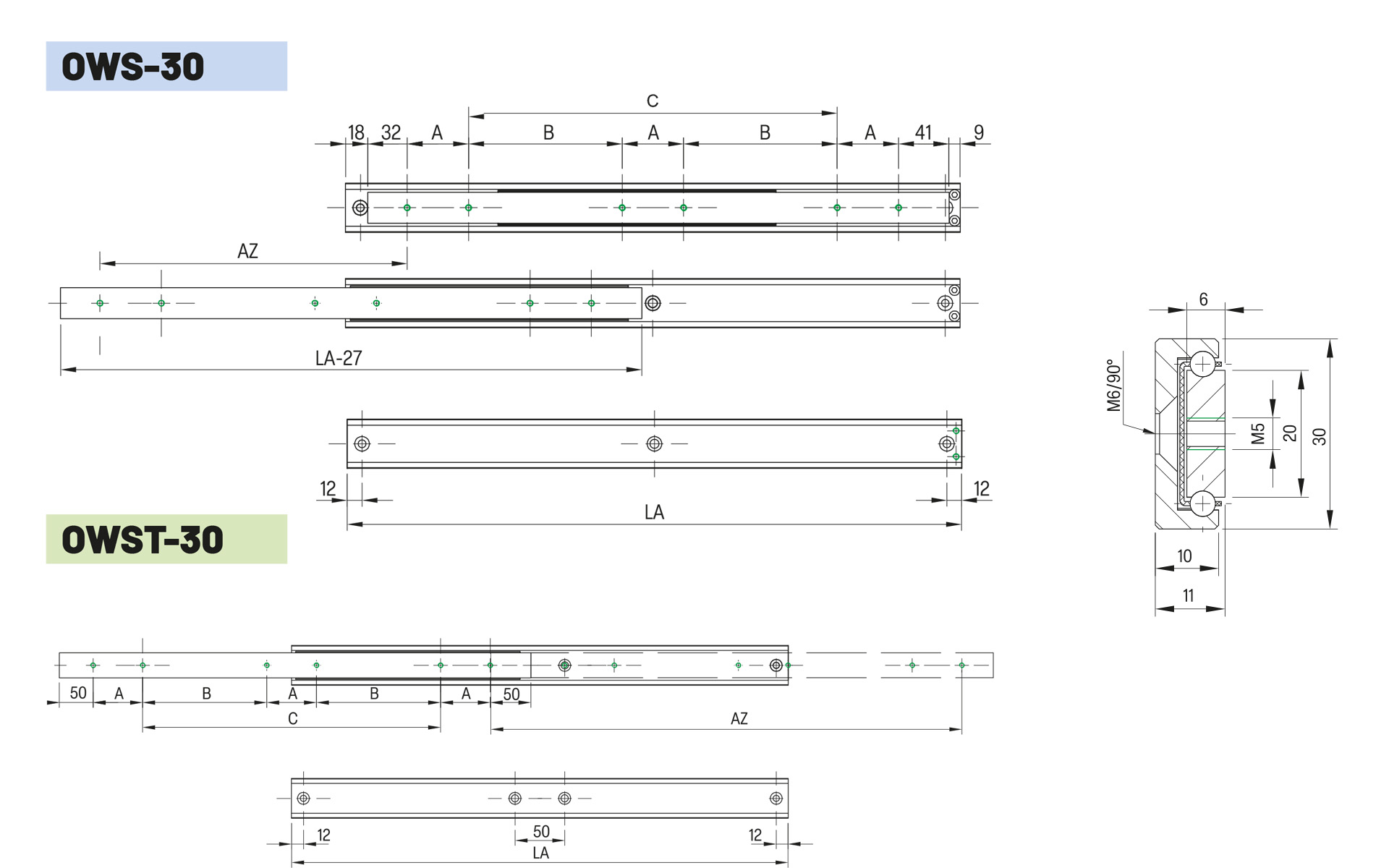 Telescopic slide partial extension OWST-30 | up to 280 kg | Schock telescopic slides - Image 2