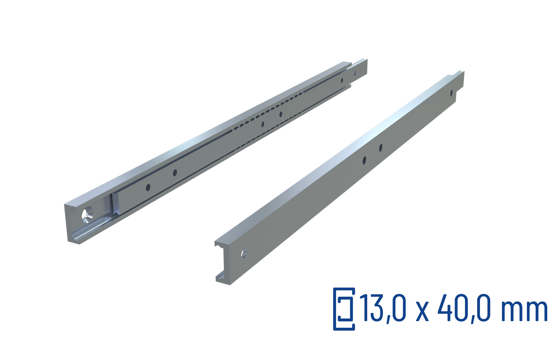 Telescopic slide partial extension OWST-48 | up to 280kg | Schock telescopic slides