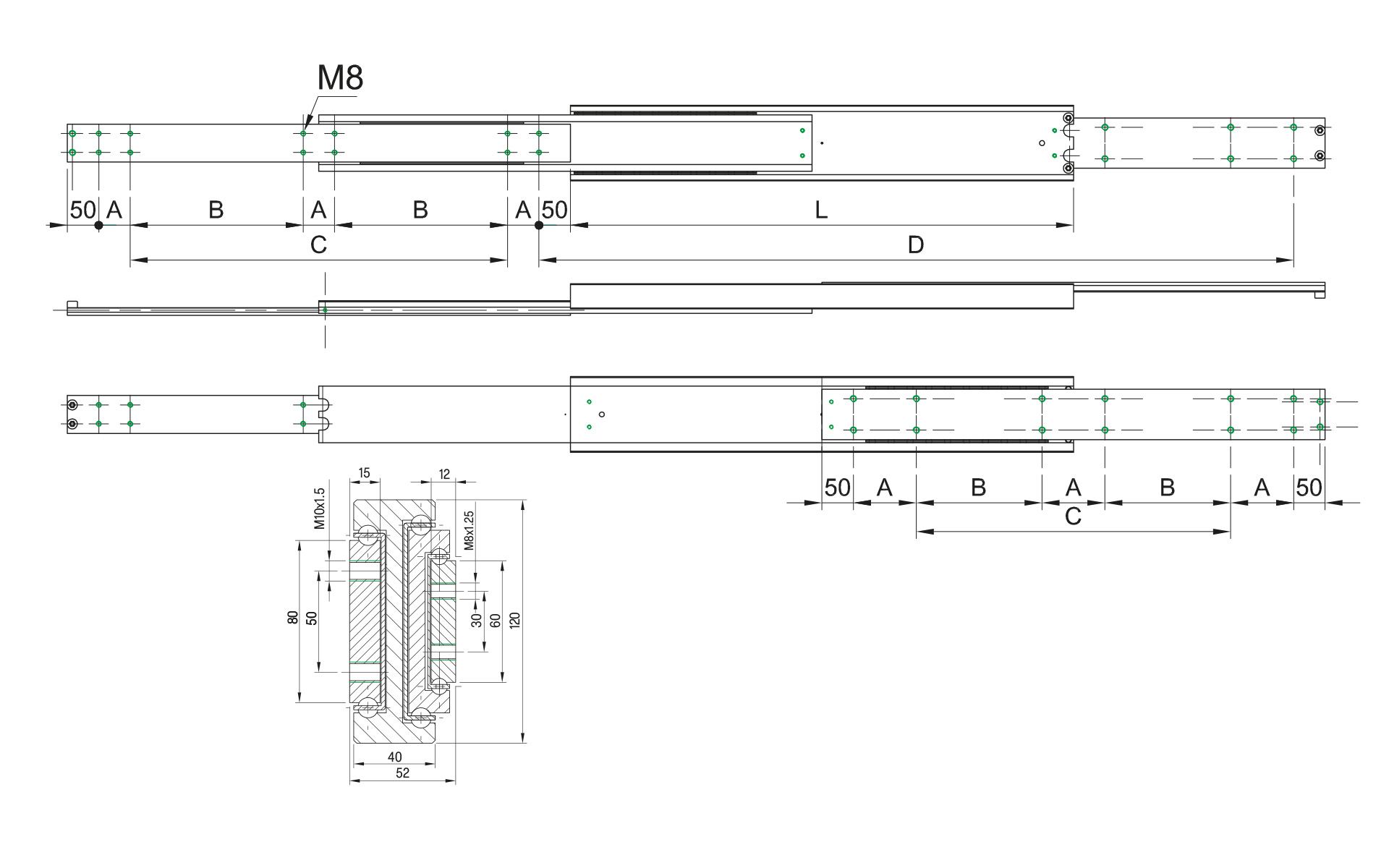 Telescopic slide over extension QSRT-120 | up to 680kg | Schock telescopic slides - Image 2