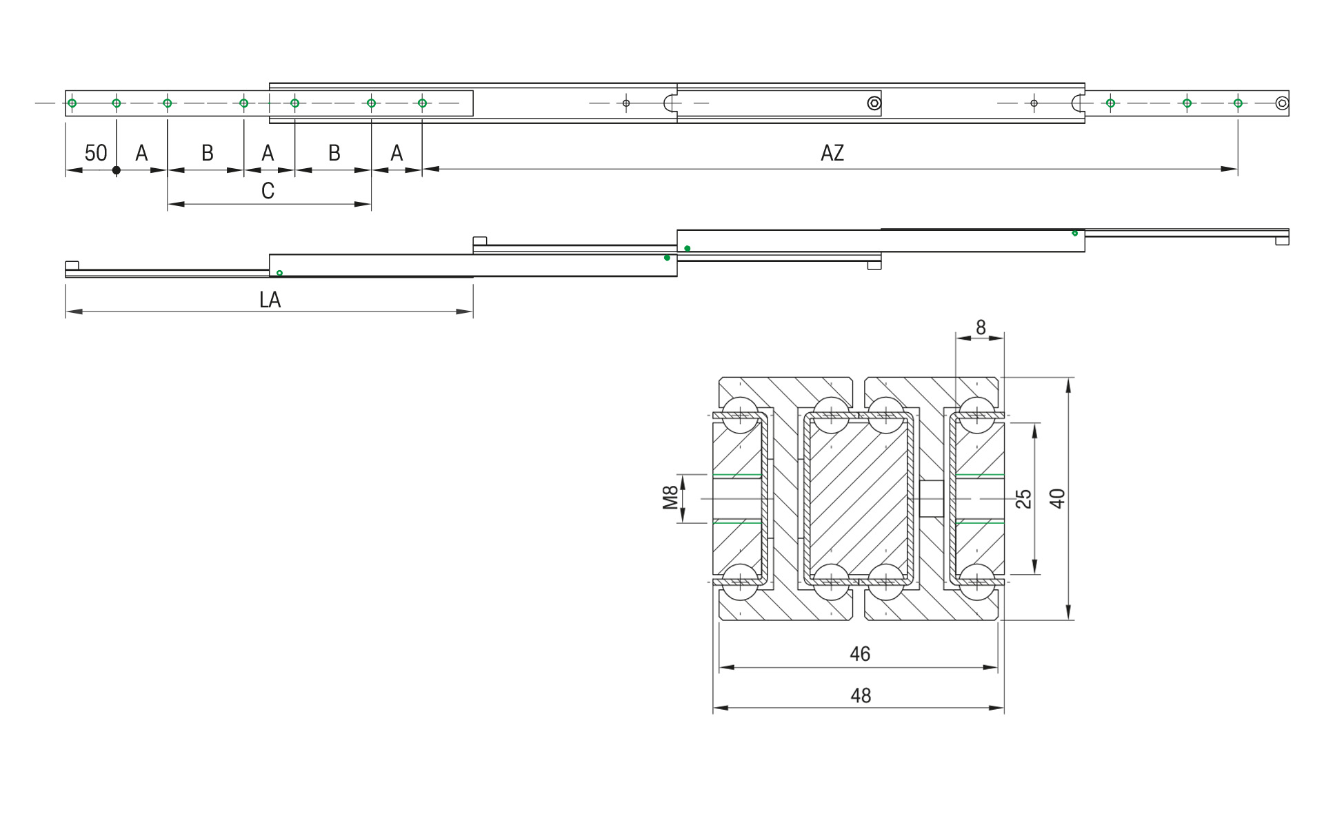 Telescopic slide over extension SDDTS-40 | up to 50 kg | Schock telescopic slides - Image 2
