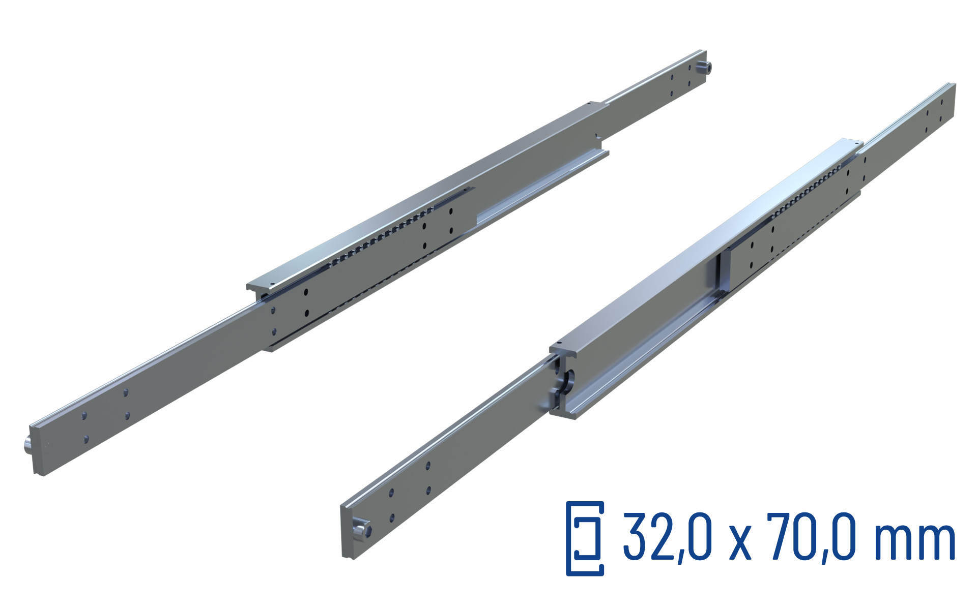 Telescopic slide full extension SDTS-70 | up to 480 kg | Schock telescopic slides