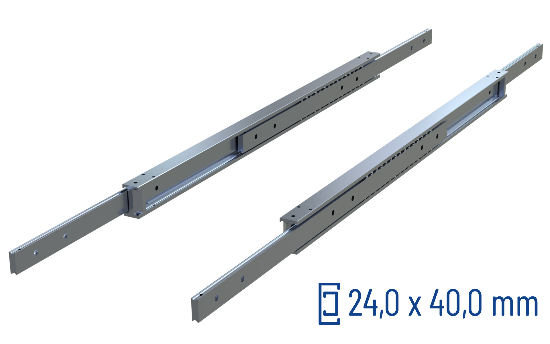Telescopic slide full extension SDTSB-40 | up to 280 kg | Schock telescopic slides