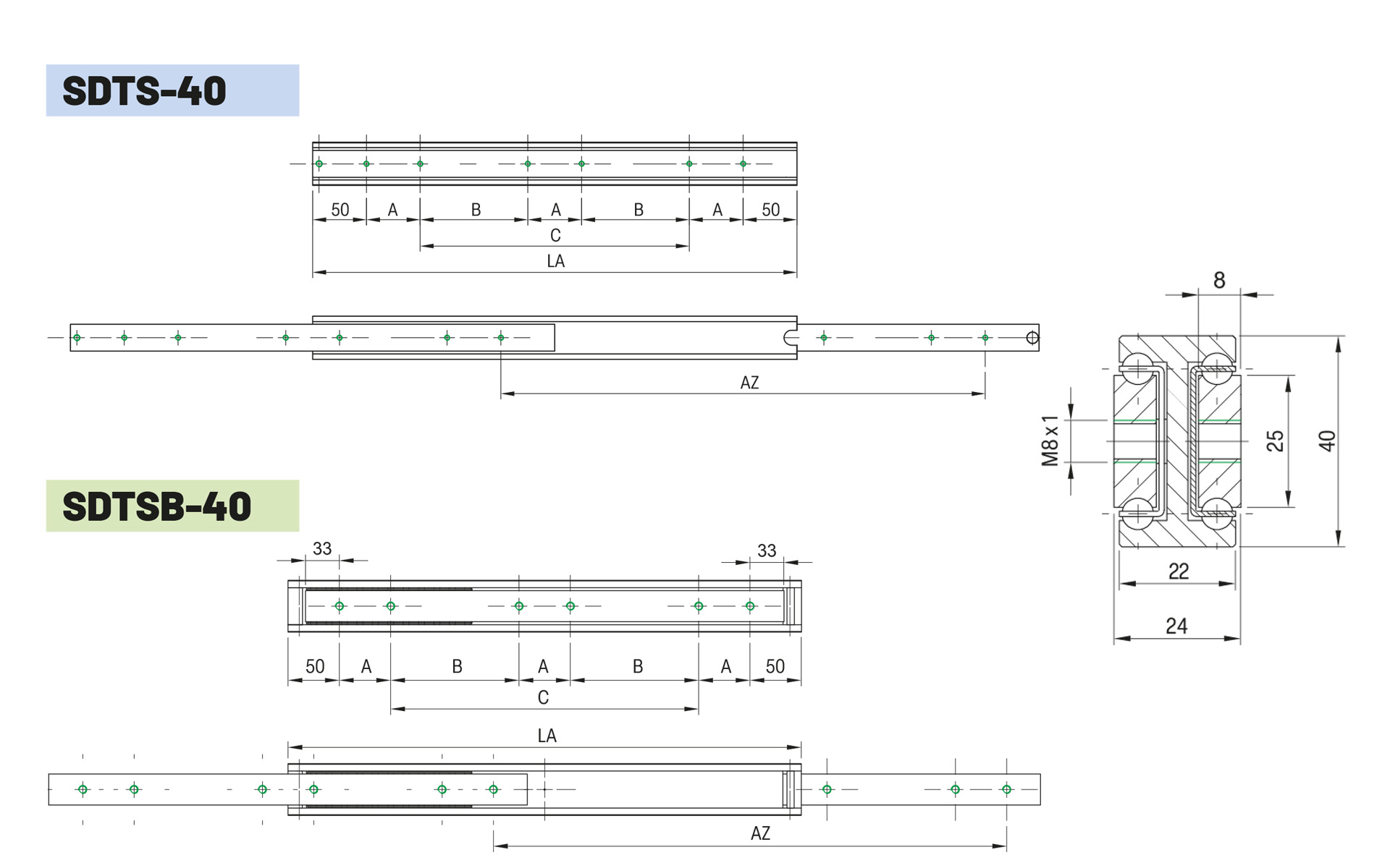 Telescopic slide full extension SDTSB-40 | up to 280 kg | Schock telescopic slides - Image 2