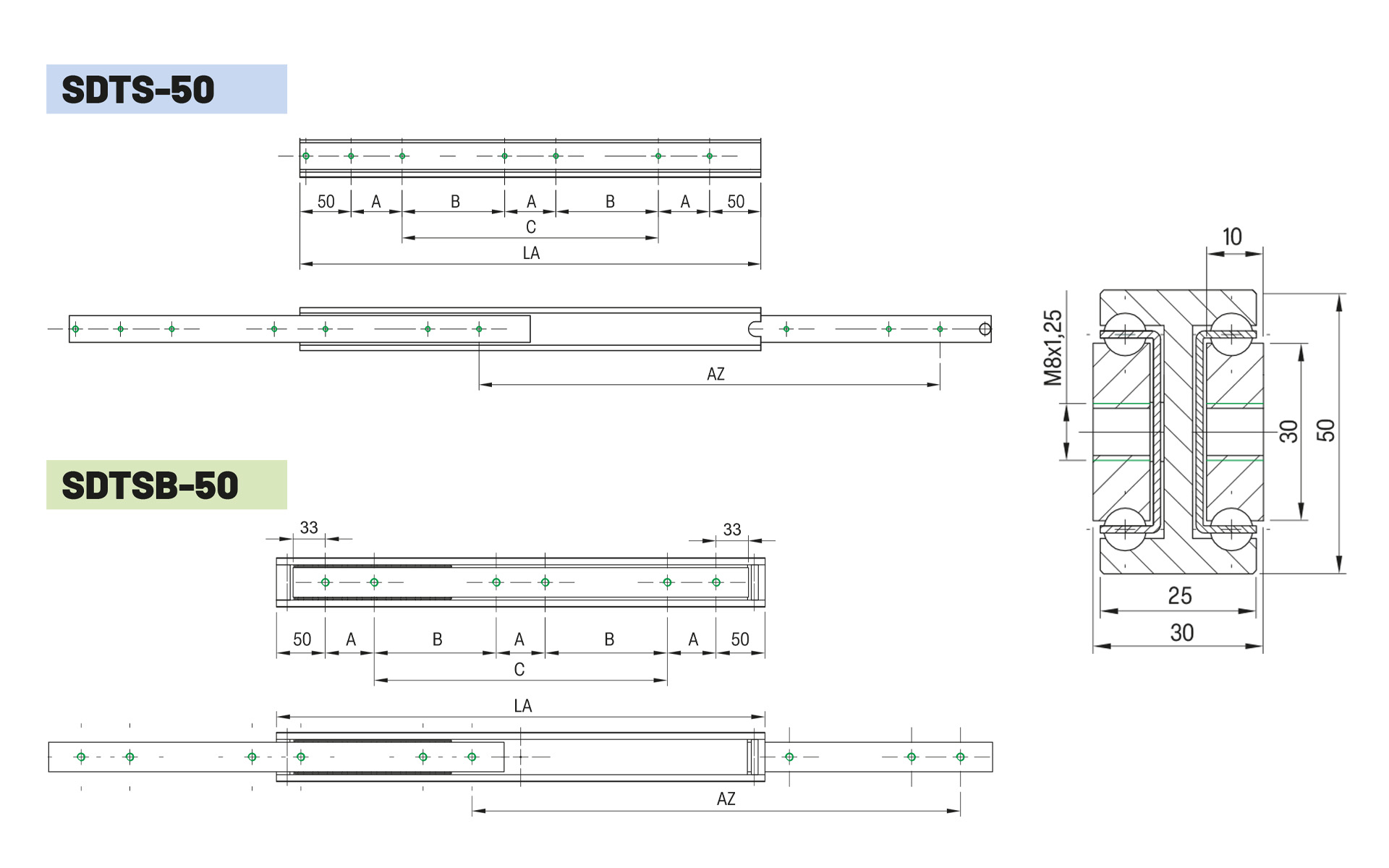 Telescopic slide full extension SDTSB-50 | up to 154 kg | Schock telescopic slides - Image 2