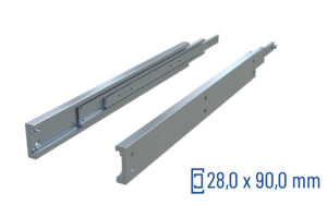 Telescopic slide full extension TSR-90 | up to 690 kg | Schock telescopic slides